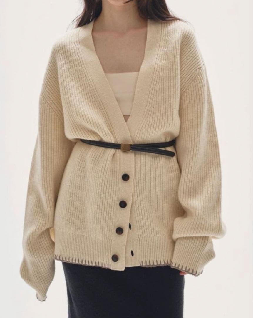 新品タグ付き　TODAYFUL rib knt cardigan アイボリー
