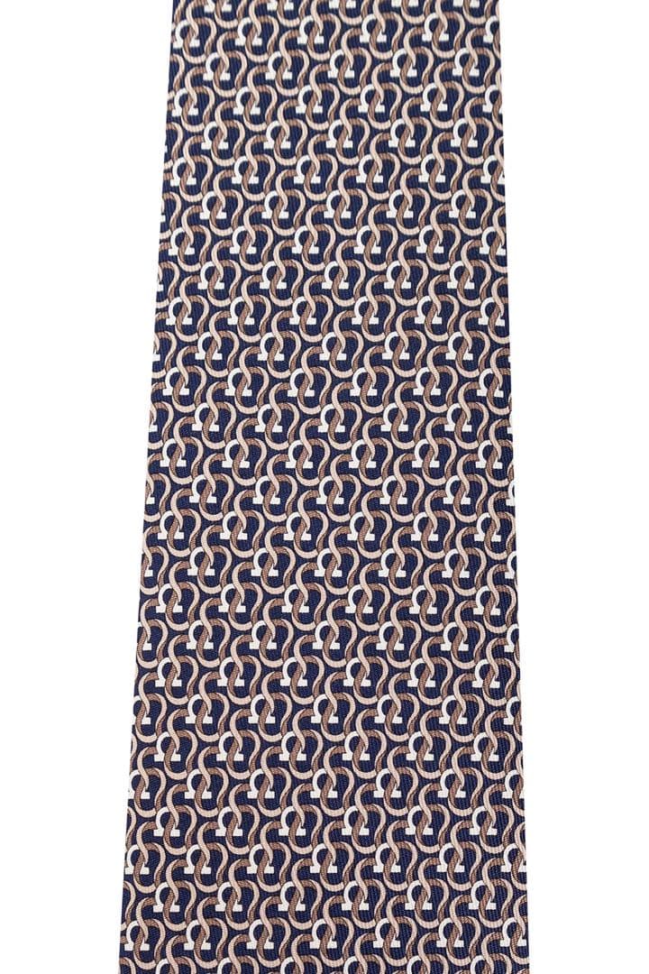 新品未使用品　フェラガモ　グラフィックプリント　ポインテッドチップ　ネクタイ