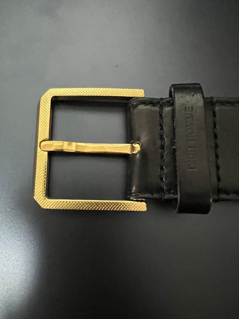 ディオールオム レザーベルト ゴールドバックル