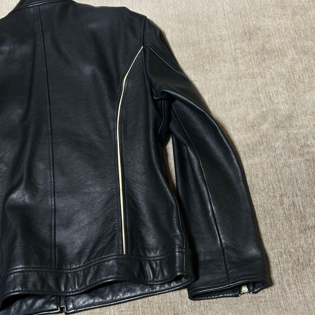 美品　PS PaulSmith シングルライダースジャケット　(L) 牛革　黒