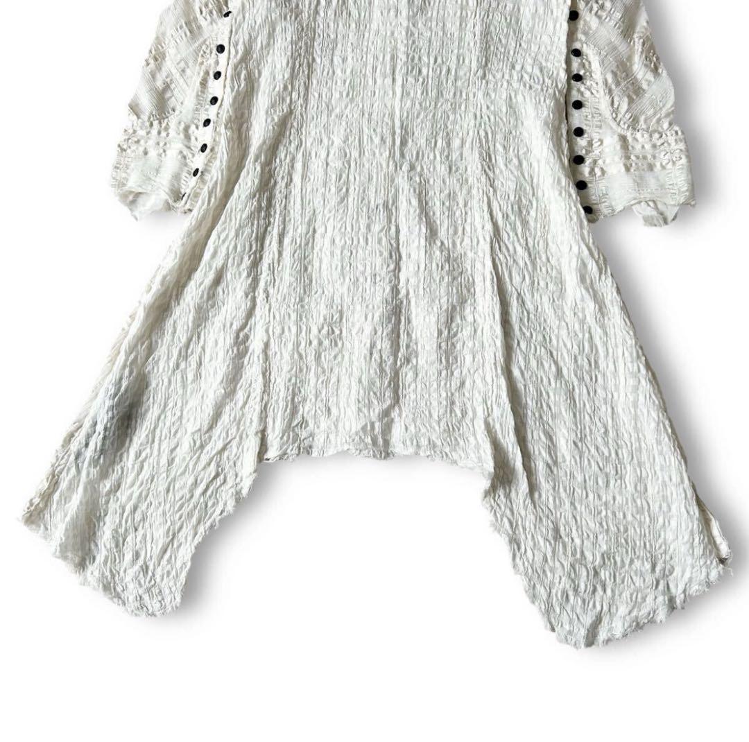 ね*郎様 L.G.B. ルグランブルー 変形 カットオフ チェックロングシャツ