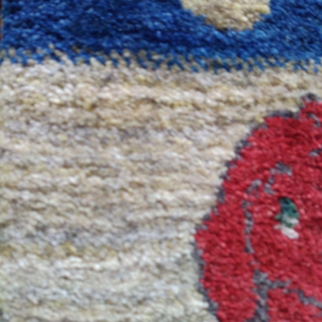 座布団ギャッベ イラン シラーズ 手織り 草木染 手紬 犬柄 動物柄 わんちゃん