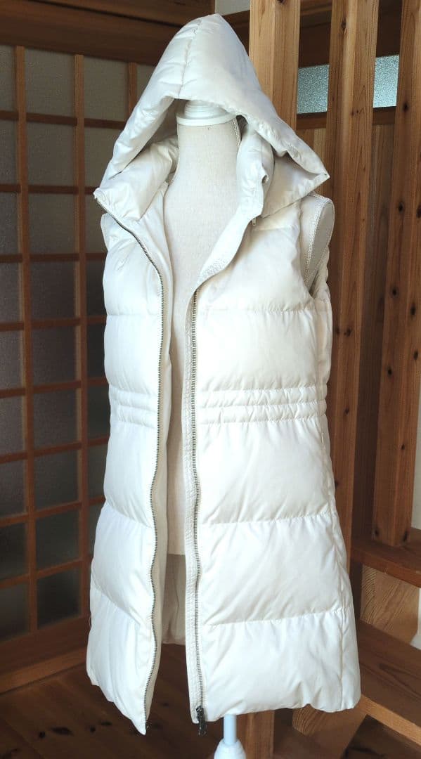 美品　ルーニィ♥ロングダウンベスト　ダウンパーカ　38 　アイボリー　エクリュ