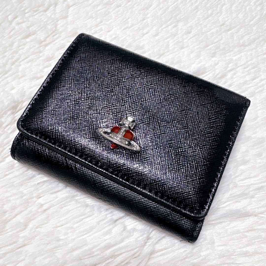 ♡希少♡ヴィヴィアンウエストウッド ディアマンテ ハート がま口 三つ折り財布