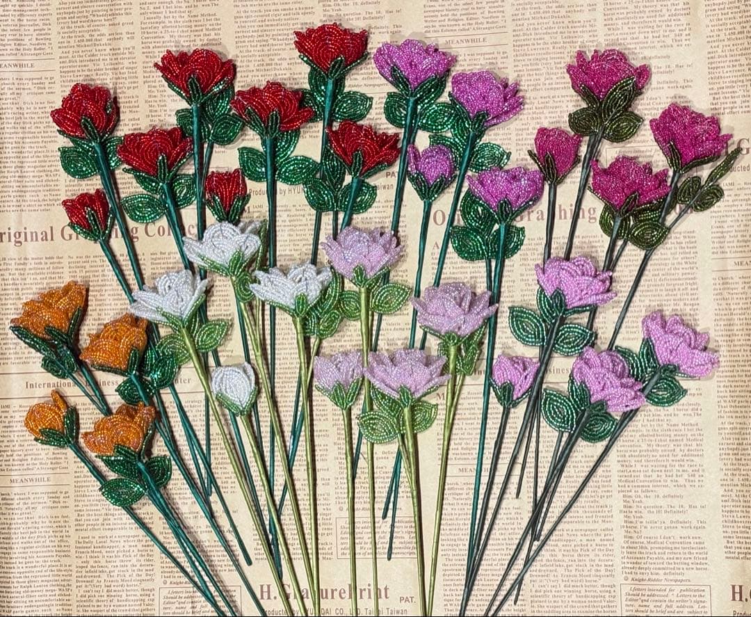 【専用】ビーズフラワー❋バラ、カーネ、ガーベラ❋