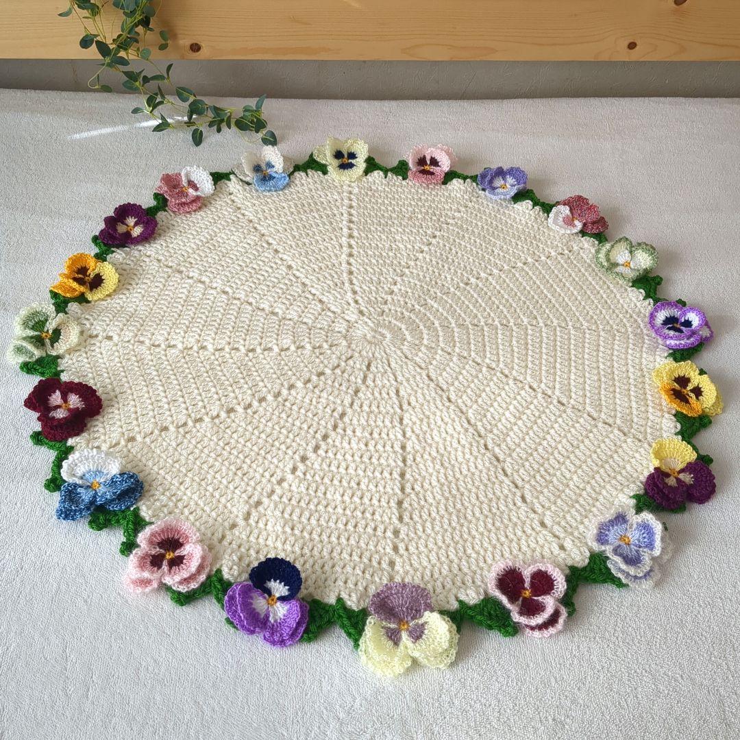 ブーケブランケット 花束ブランケット パンジー リボン