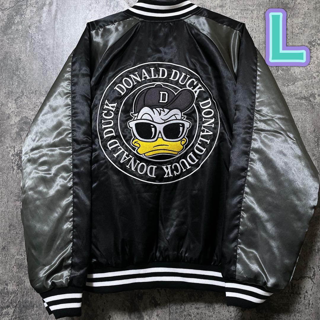 新品　タグ付き　ディズニー　ドナルドダック　スタジャン　スカジャン　刺繍　L