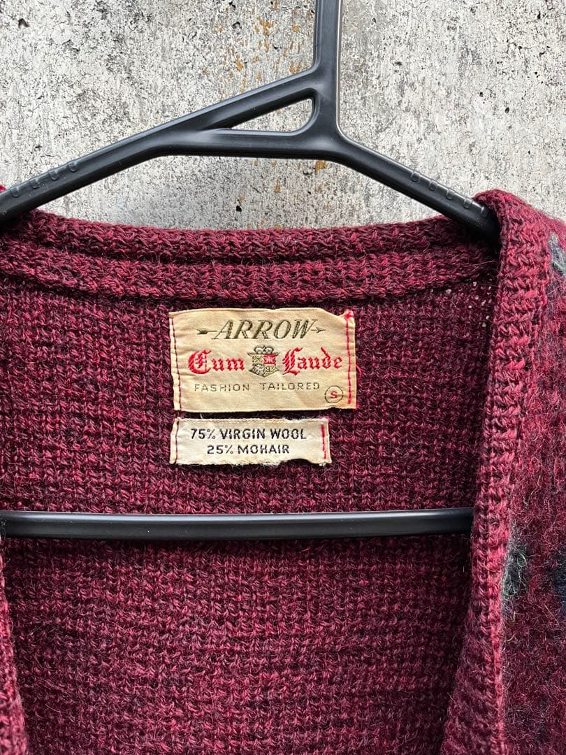60s ARROW モヘアカーディガン　ビンテージ