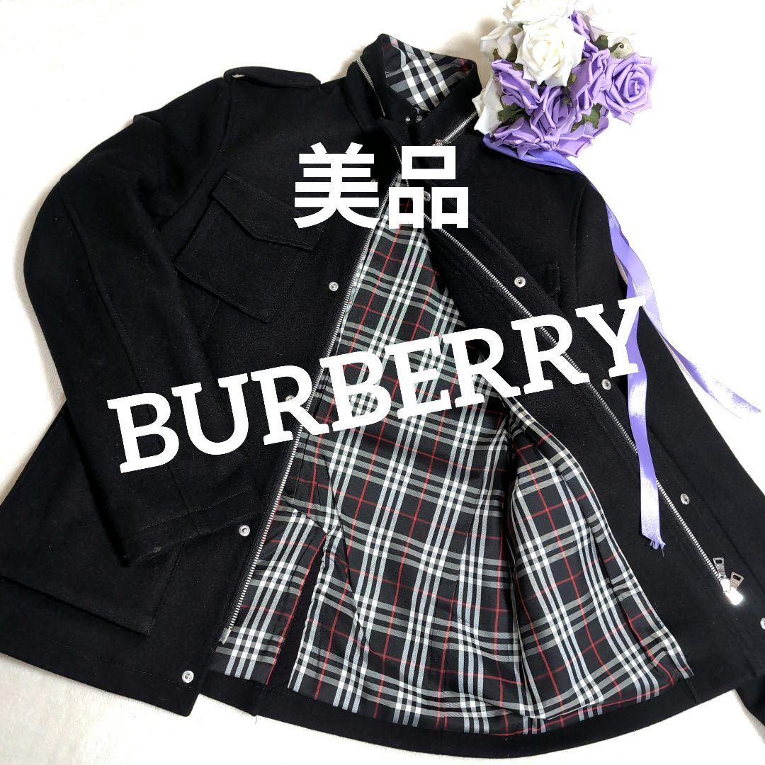 dz29 BURBERRY ウール ジャケット 黒 ノバチェック メンズM相当