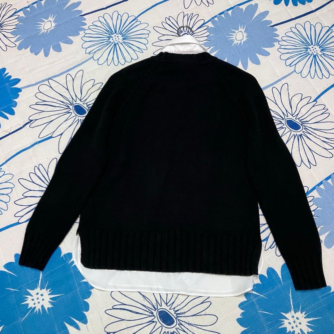 【希少】ラルフローレン　ロゴ　ワッペン　レイヤード　シャツ　ニット　セーター