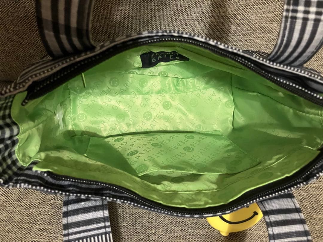 新品　パーリーゲイツ　SMILEチャーム付き チェック柄カートバッグ