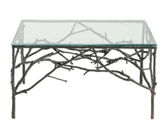 センターテーブル アイアン 小枝 ブランチ ガラス アンティーク AC-R003