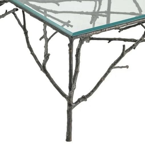 センターテーブル アイアン 小枝 ブランチ ガラス アンティーク AC-R003