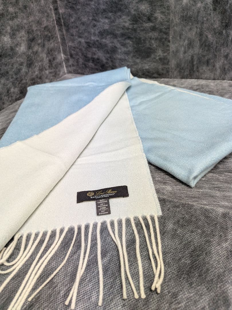 Loro Piana ベビーカシミヤ マフラー 水色