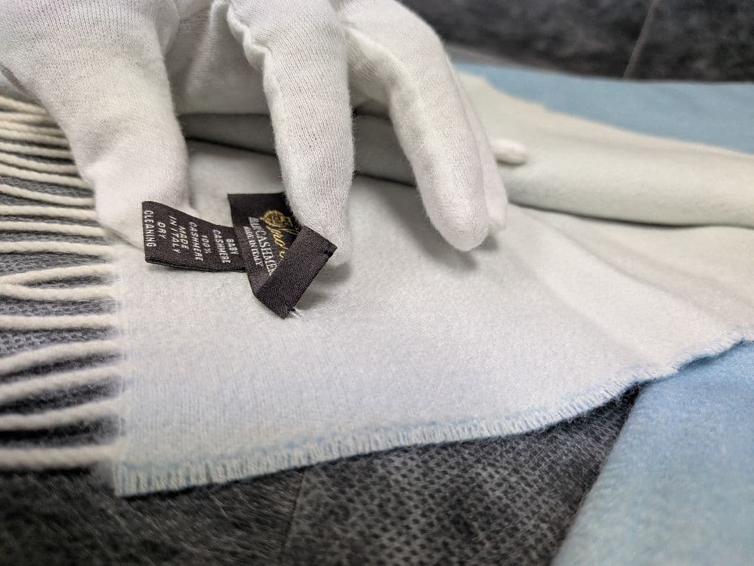 Loro Piana ベビーカシミヤ マフラー 水色