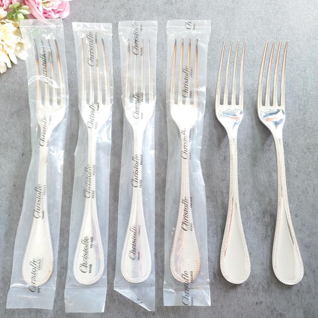 美品 クリストフル パール テーブルフォーク 未開封含む 6点