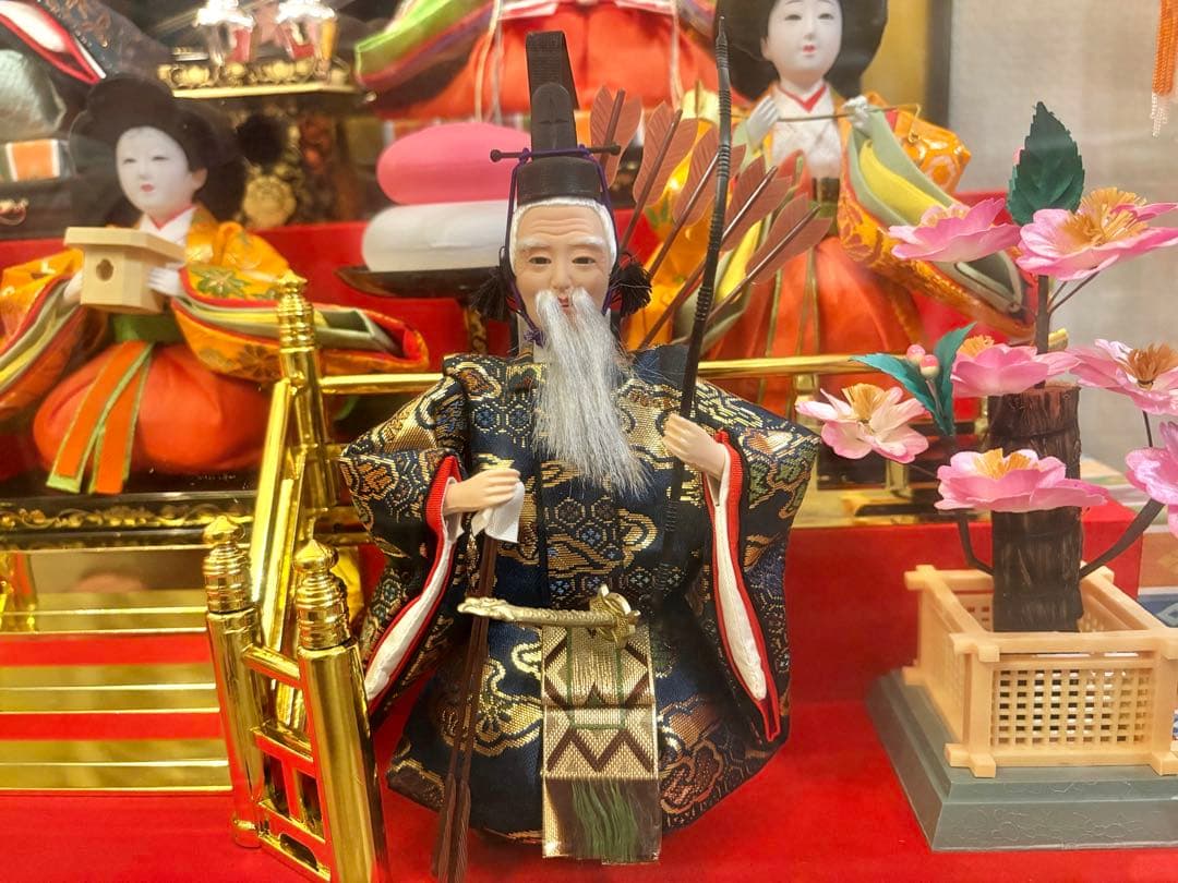 雛人形セット ガラスケース付き　オルゴール　狭山清玉作　ぼんぼり