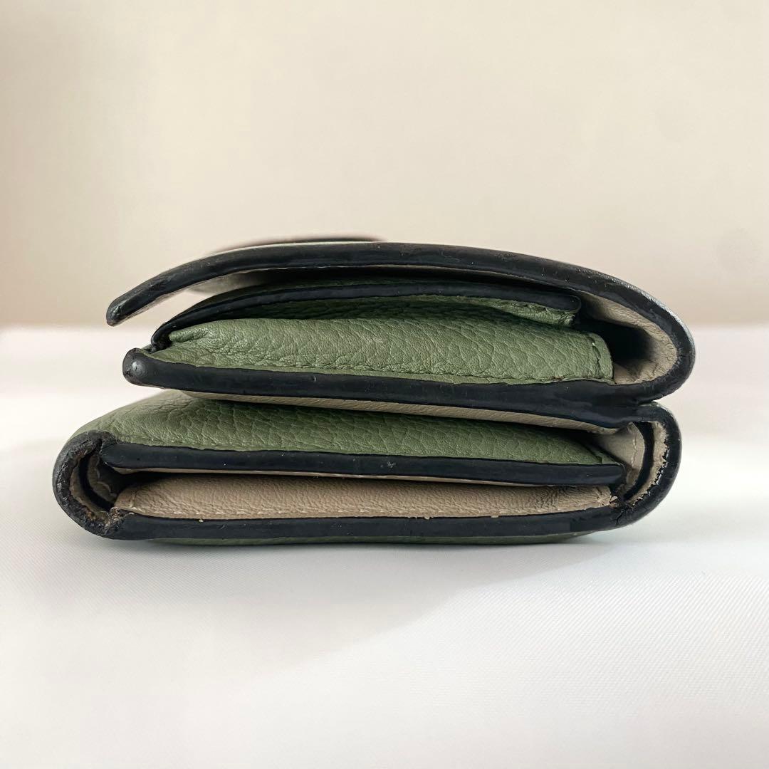 ‪LOEWE ロエベ 三つ折り財布 トライフィールド ローズマリー