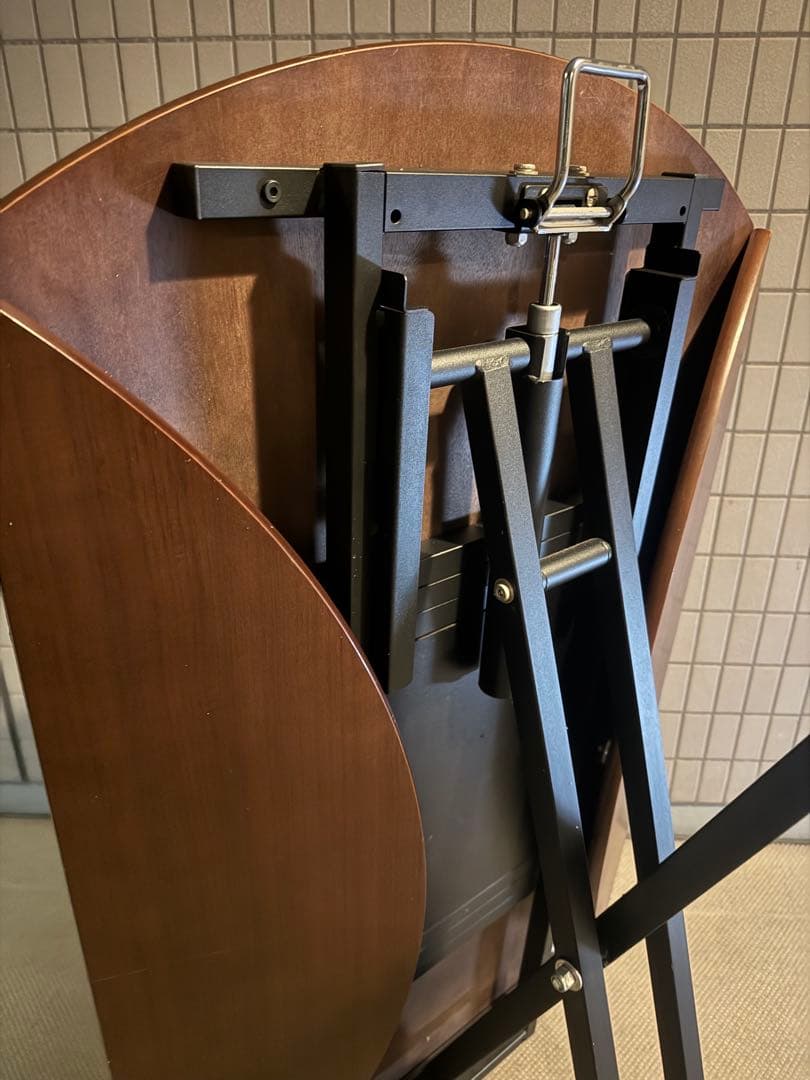 昇降式テーブル ガス圧 120 ダイニングテーブル 折りたたみ 丸　東京池袋