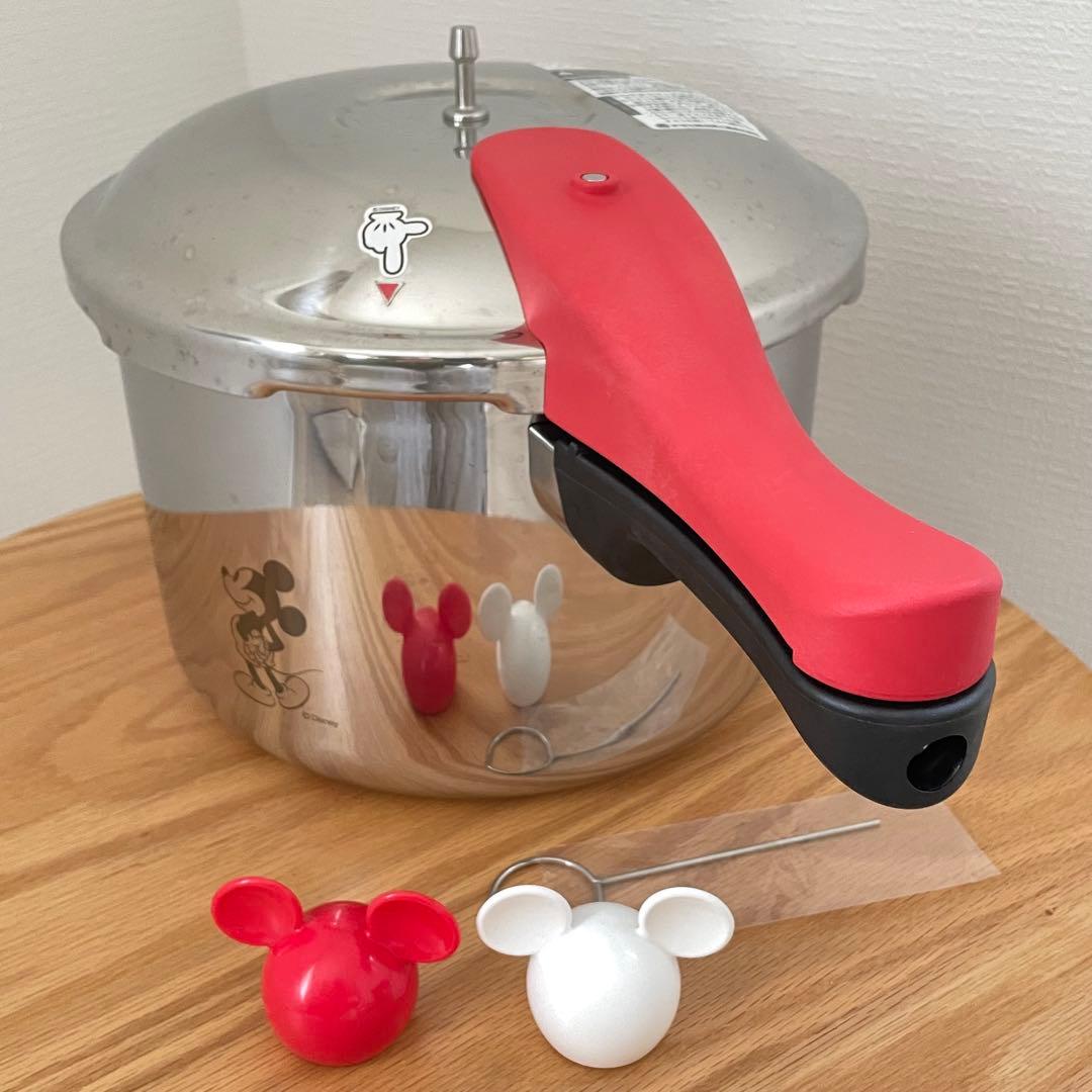 【ミッキーの圧力鍋】5.5L 深型 ガス・IH対応　アサヒ軽金属　説明書付き