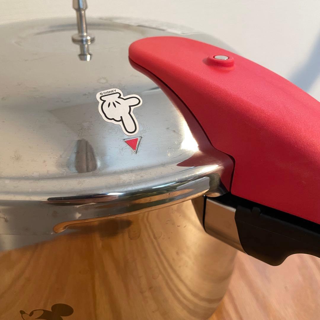 【ミッキーの圧力鍋】5.5L 深型 ガス・IH対応　アサヒ軽金属　説明書付き