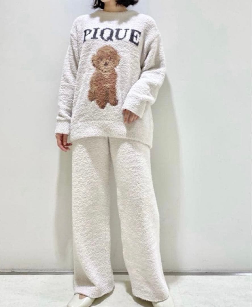 ジェラートピケ　トイプードルジャガード　上下セット