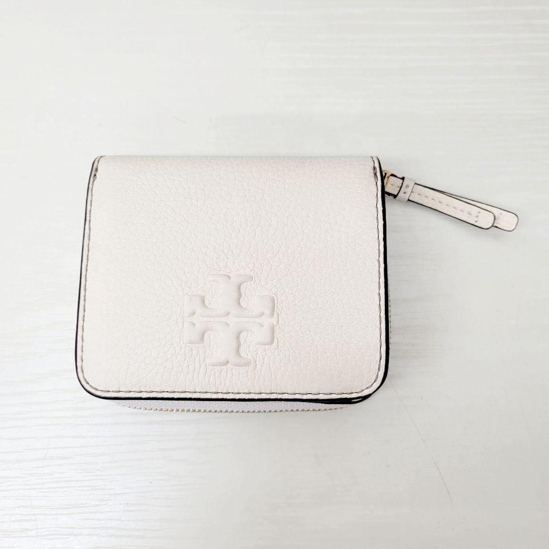 TORY BURCH トリーバーチ ホワイトレザー 二つ折り財布 146463