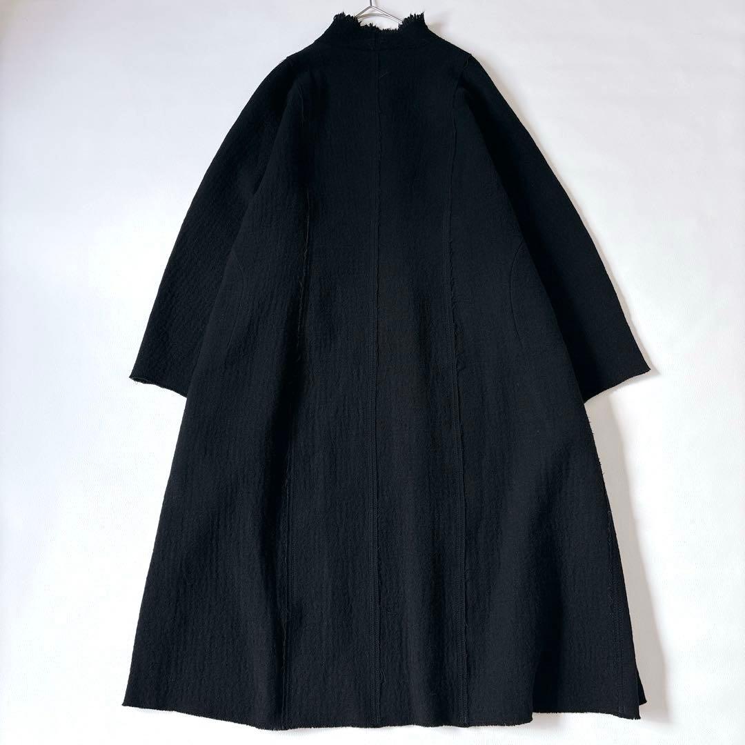 美品♡ババグーリ ウールカシミヤ ロングコート フリンジ 近年 M くるみボタン