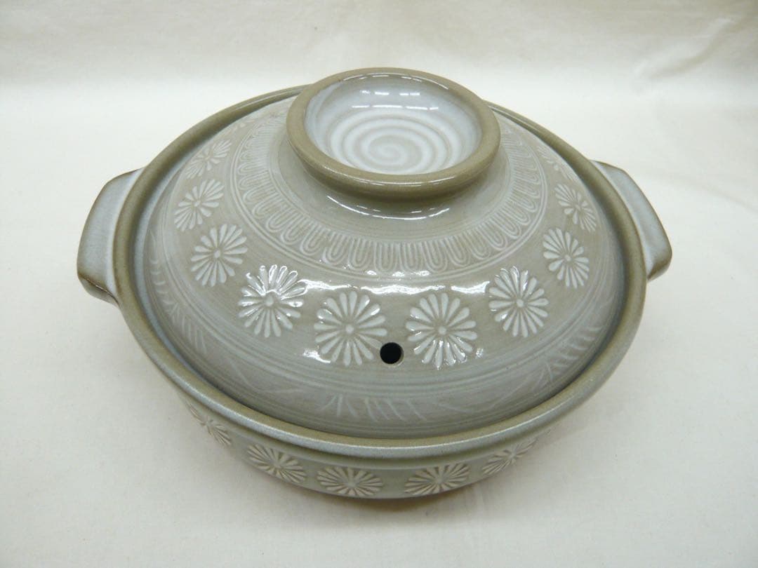 『銀峰 三島 土鍋 7号』萬古焼 日本製 ガス・IH対応