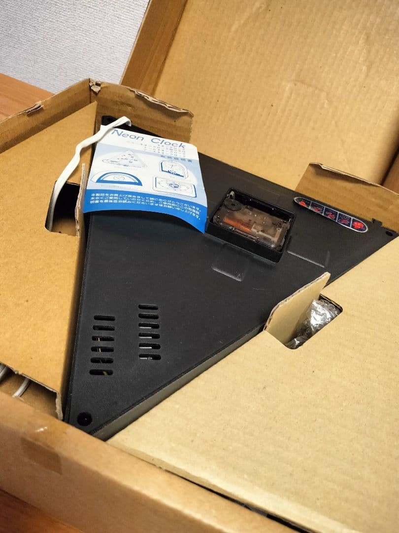 美品 80's スペースネオンクロック ポストモダン 時計 箱付き