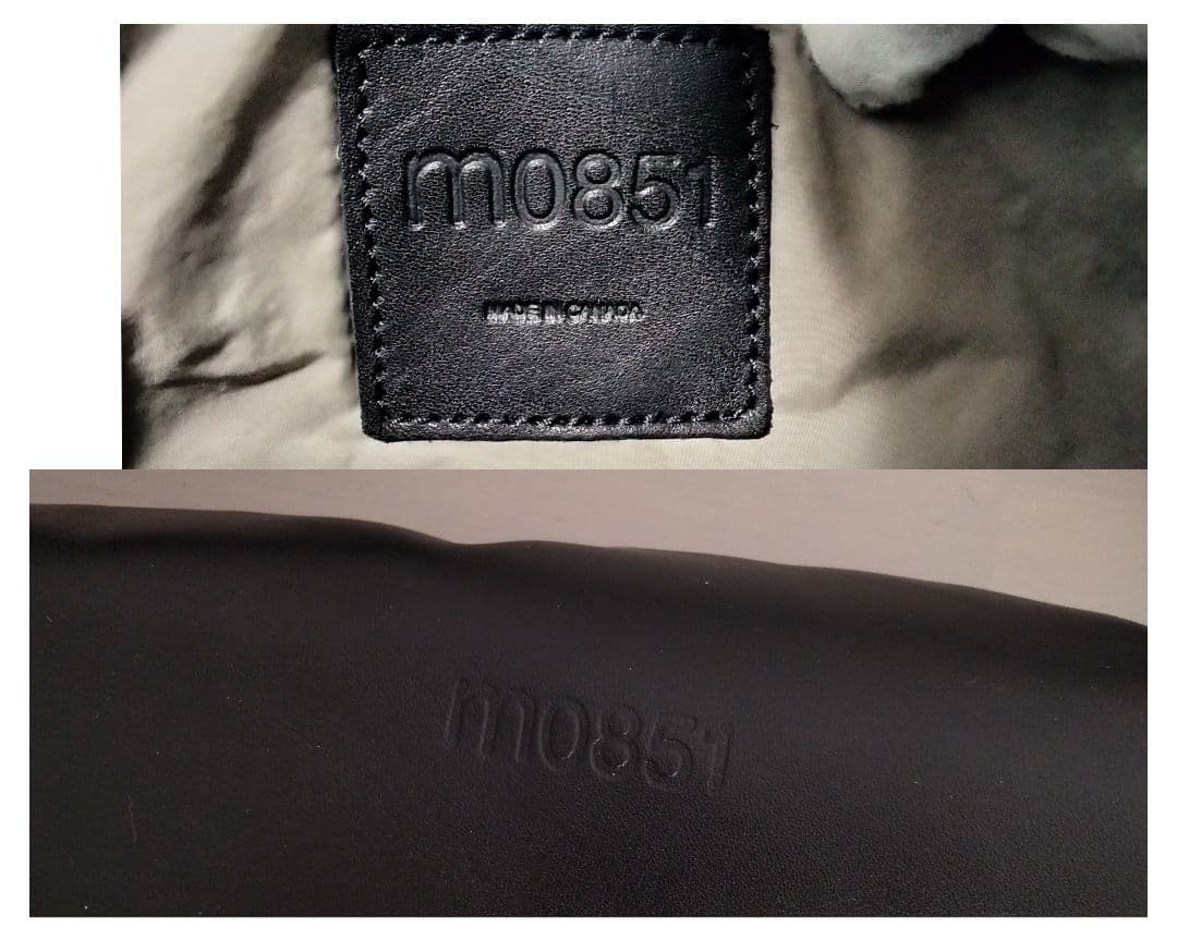 希少 m0851 ボディバッグ ショルダーバッグ ロゴ刻印 レザー ブラック