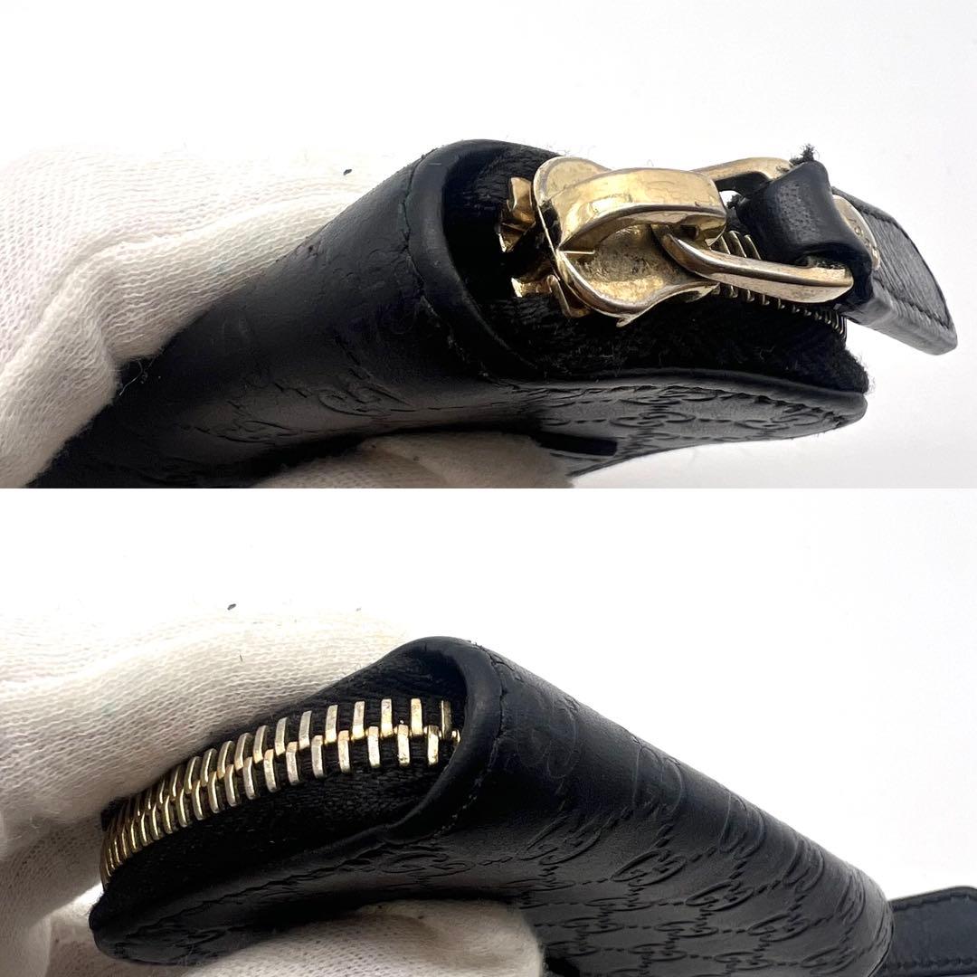 美品 GUCCI グッチ シマ GGロゴ レザー ブラック 黒 ケース