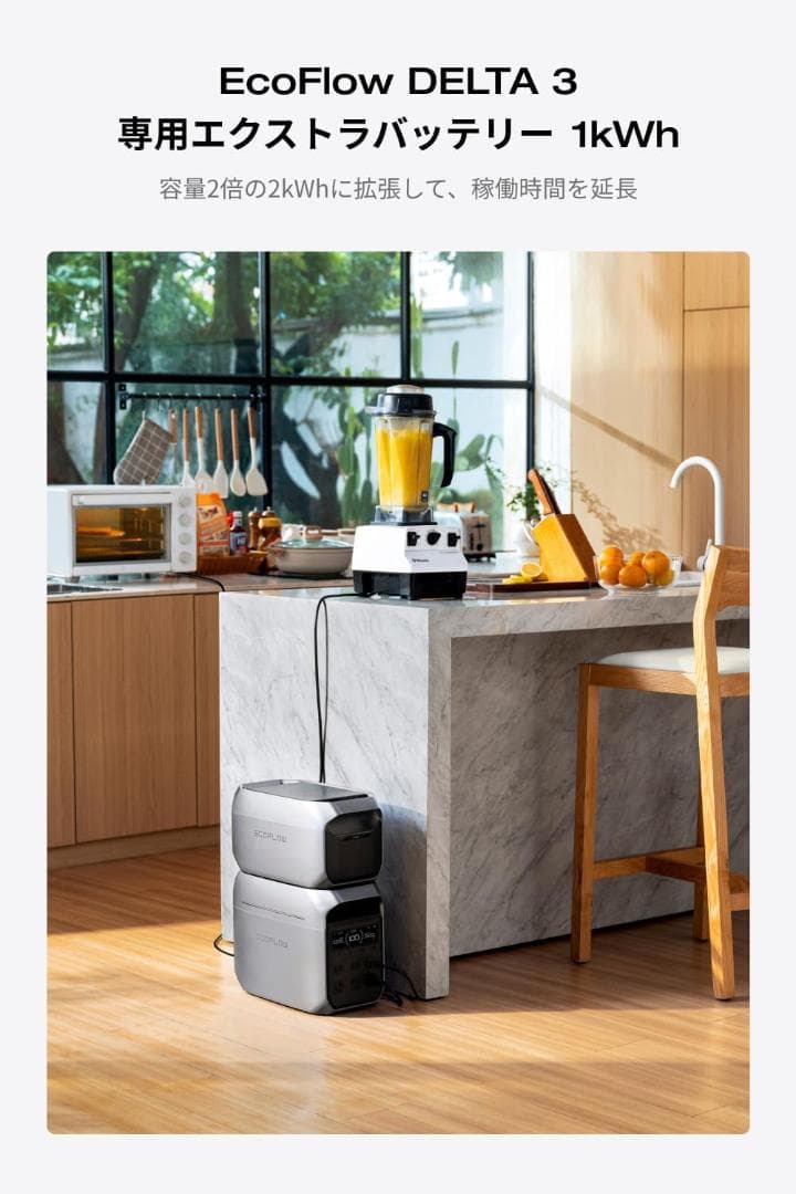 【新品】EcoFlow DELTA 3 専用エクストラバッテリー 1024Wh