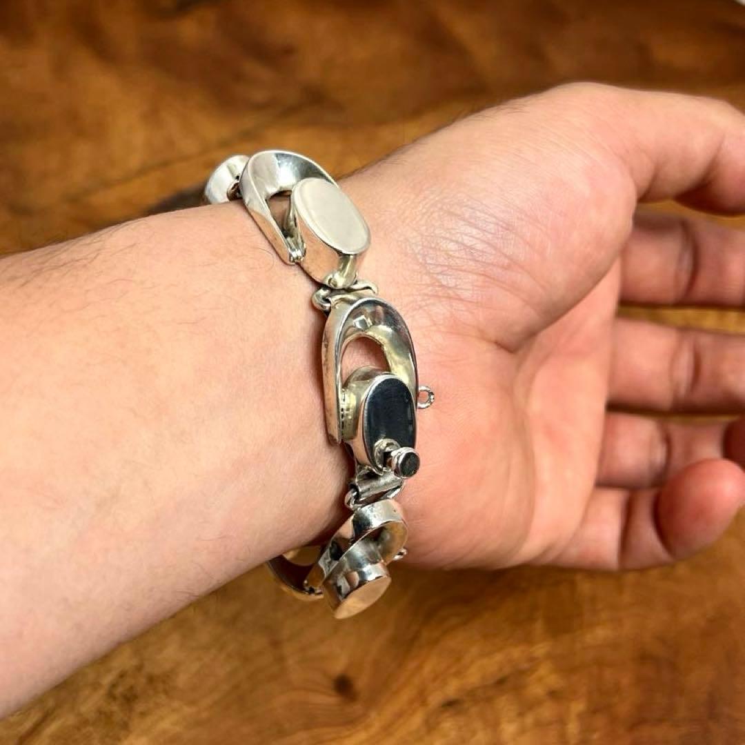 メキシコ ヴィンテージ シルバー モダン ヘビーブレスレット MEXICO925