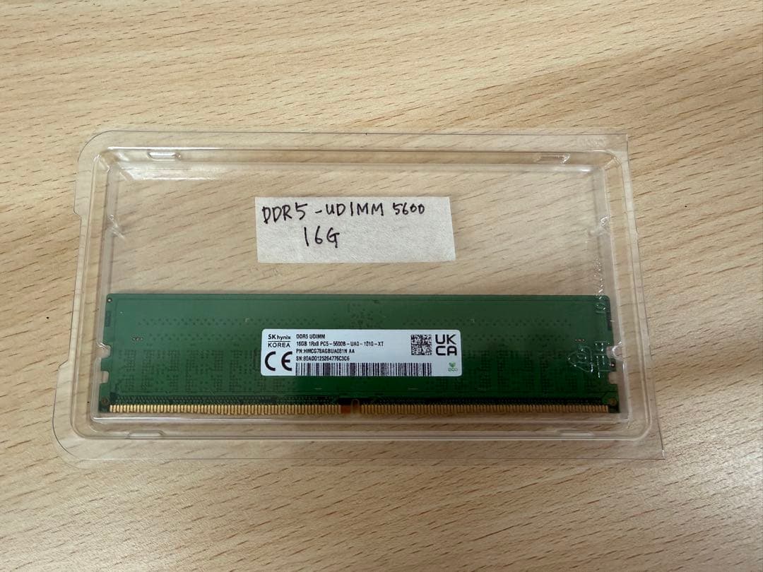 SK Hynix DDR5 UDIMM 5600 16GB １枚