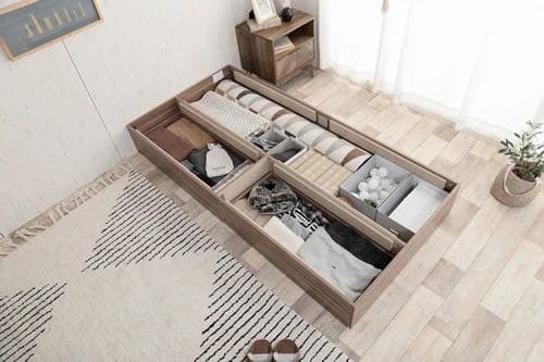 ヘッドレス収納付きベッド★マットレス付き★