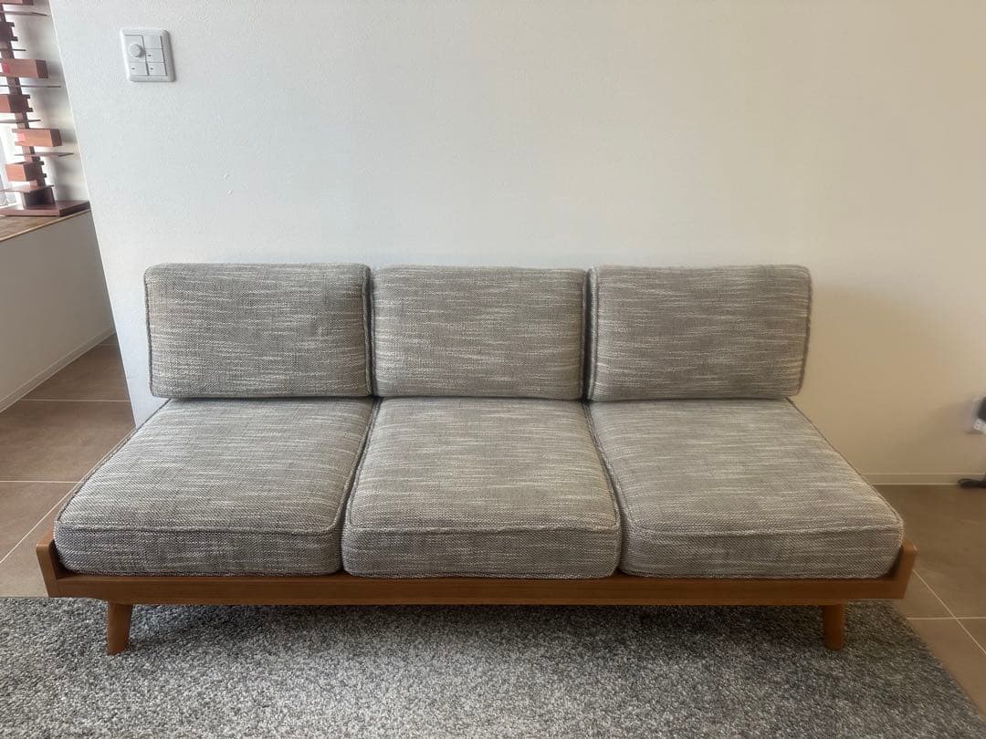 【特価】unico ALBERO カバーリングソファ　3シーター　ベージュ