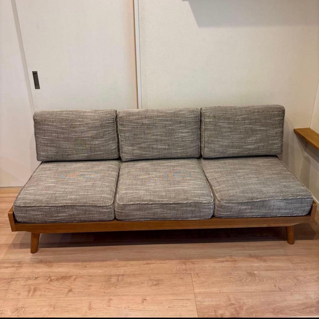 【特価】unico ALBERO カバーリングソファ　3シーター　ベージュ