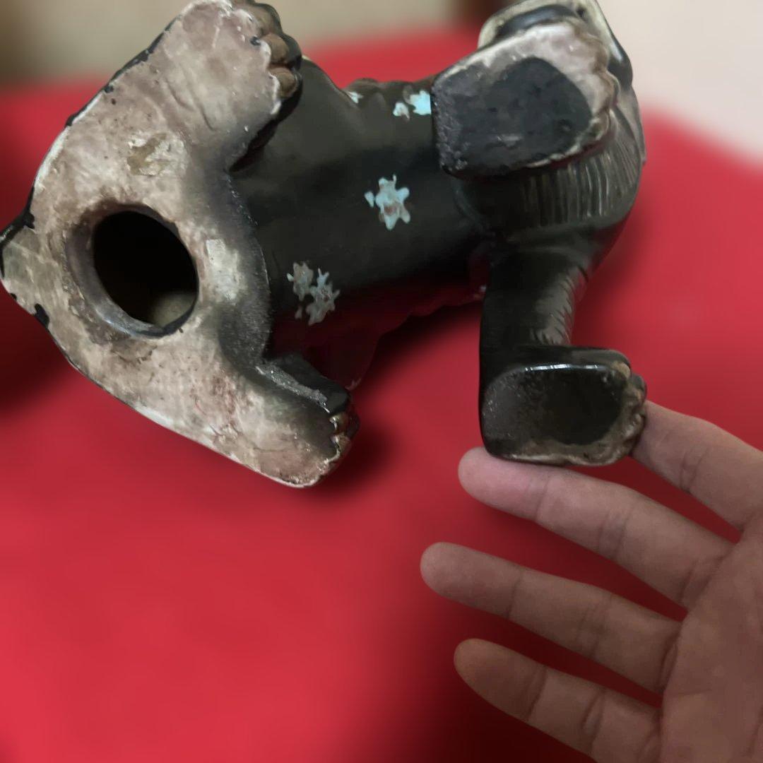 中国古美術　置物　一角獣　陶磁器