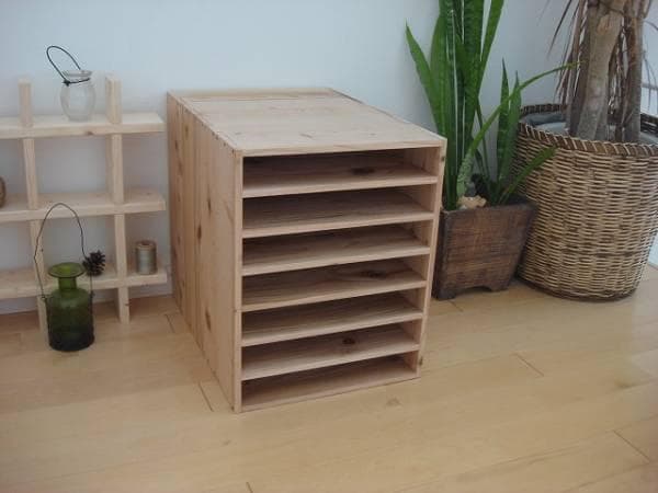 ★送料無料★サイズ変更可能★A3木製7段書類棚②/無垢材☆オーダー可能書類ケース