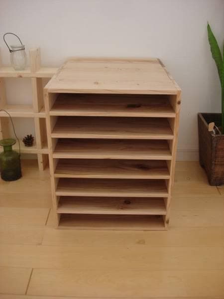 ★送料無料★サイズ変更可能★A3木製7段書類棚②/無垢材☆オーダー可能書類ケース