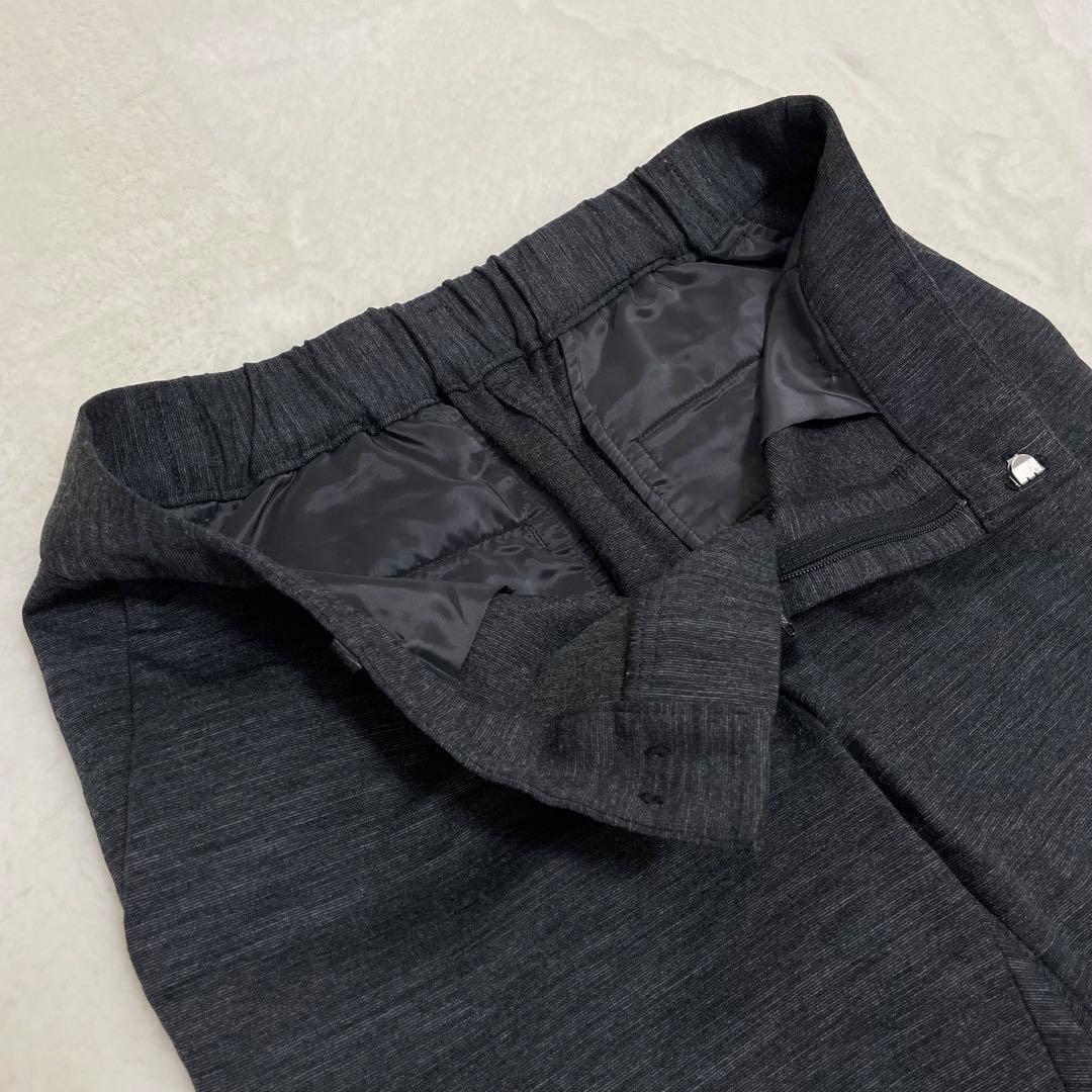 【極美品】グリーンレーベルリラクシング パンツスーツ ノーカラー グレー L
