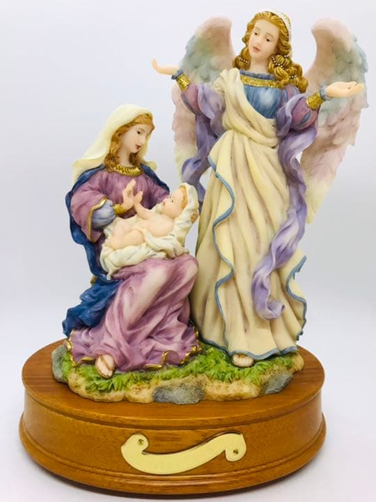 【希少美品】✞サンフランシスコミュージックボックス　幼子を抱くマリア様と守護天使