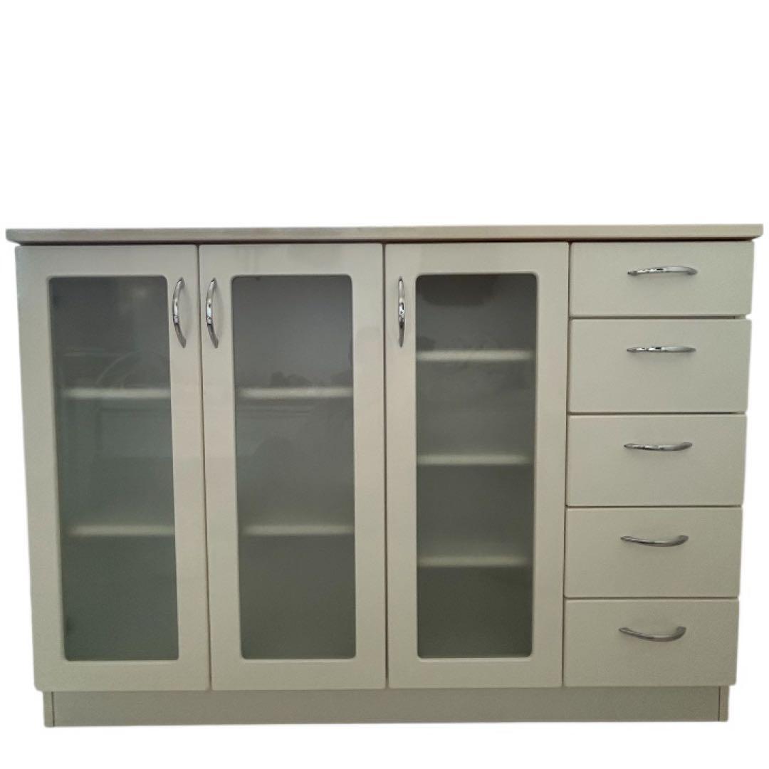 キャビネット ホワイト 白 カウンター下 収納 本棚 キッチン 引き出し 飾り棚