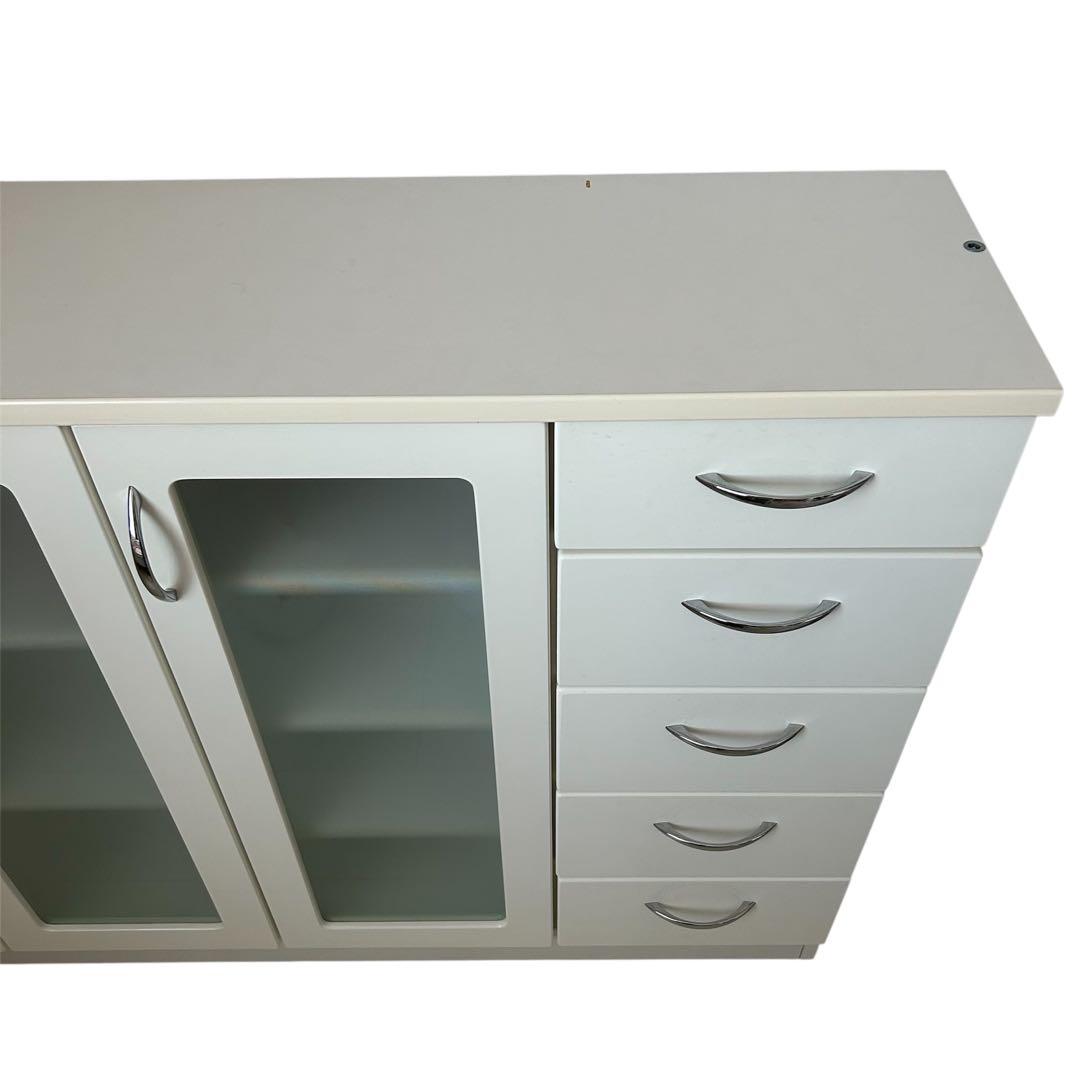 キャビネット ホワイト 白 カウンター下 収納 本棚 キッチン 引き出し 飾り棚