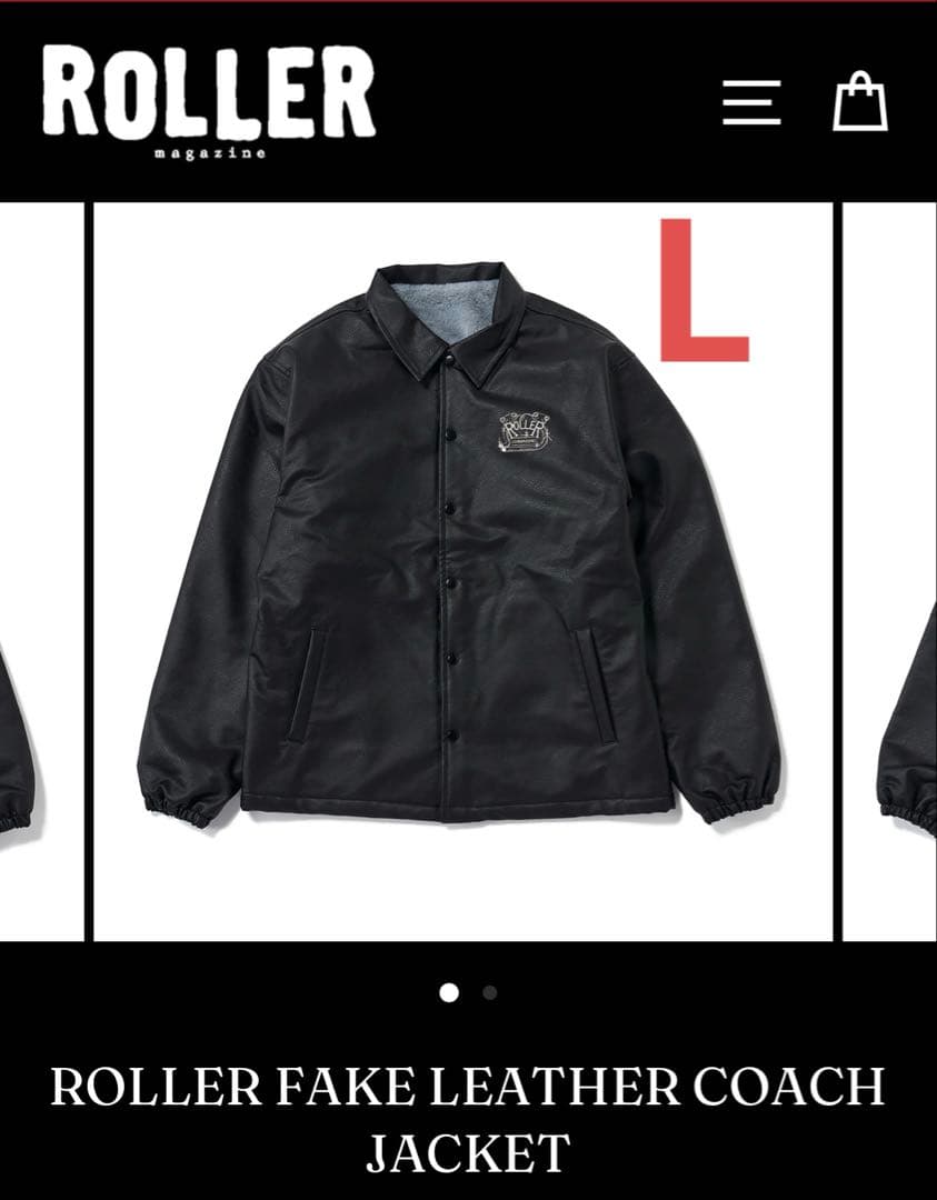 ジャケット・アウター ROLLER FAKE LEATHER COACH JACKET L