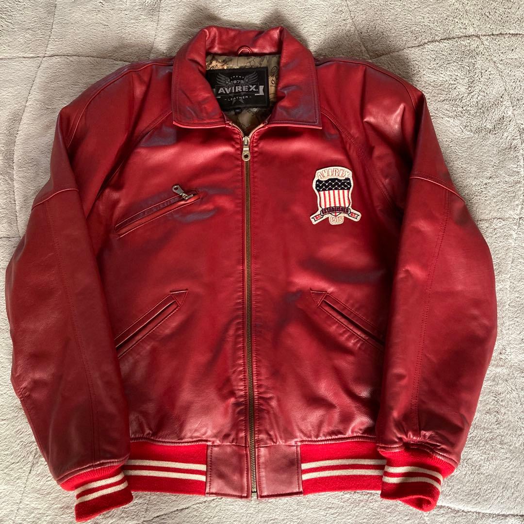 極美品・希少モデル　AVIREX シグネチャーバーシティジャケット　M 赤