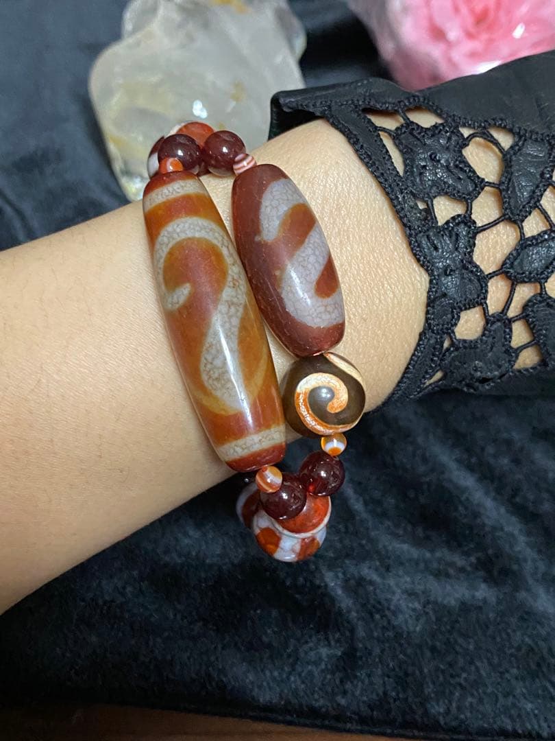 超超希少な天珠だらけ宝石品質アンデシン望みなんて叶いまくるのでは？ブレスレット♡