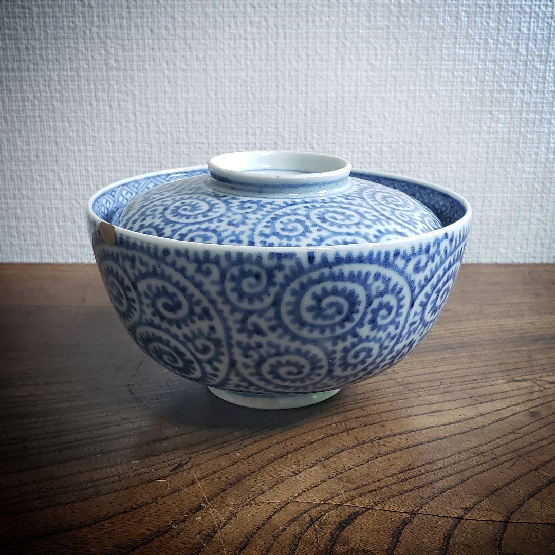 蓋物　蛸唐草　大　富貴長春　染付　松竹梅　古伊万里　訳あり