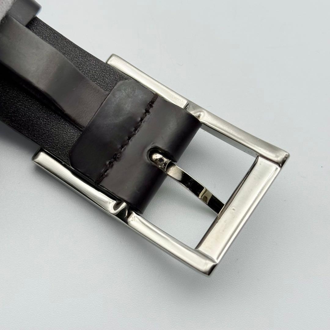 ✨良品✨PRADA ベルト シルバー金具 ビジネス 紳士 ブラック 純正ベルト